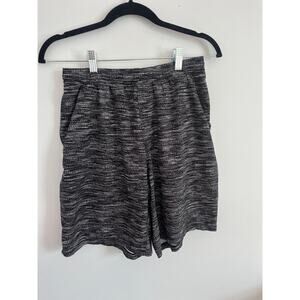 Lululemon Shorts‎ Men M Black White Patterned Stretch Activewear